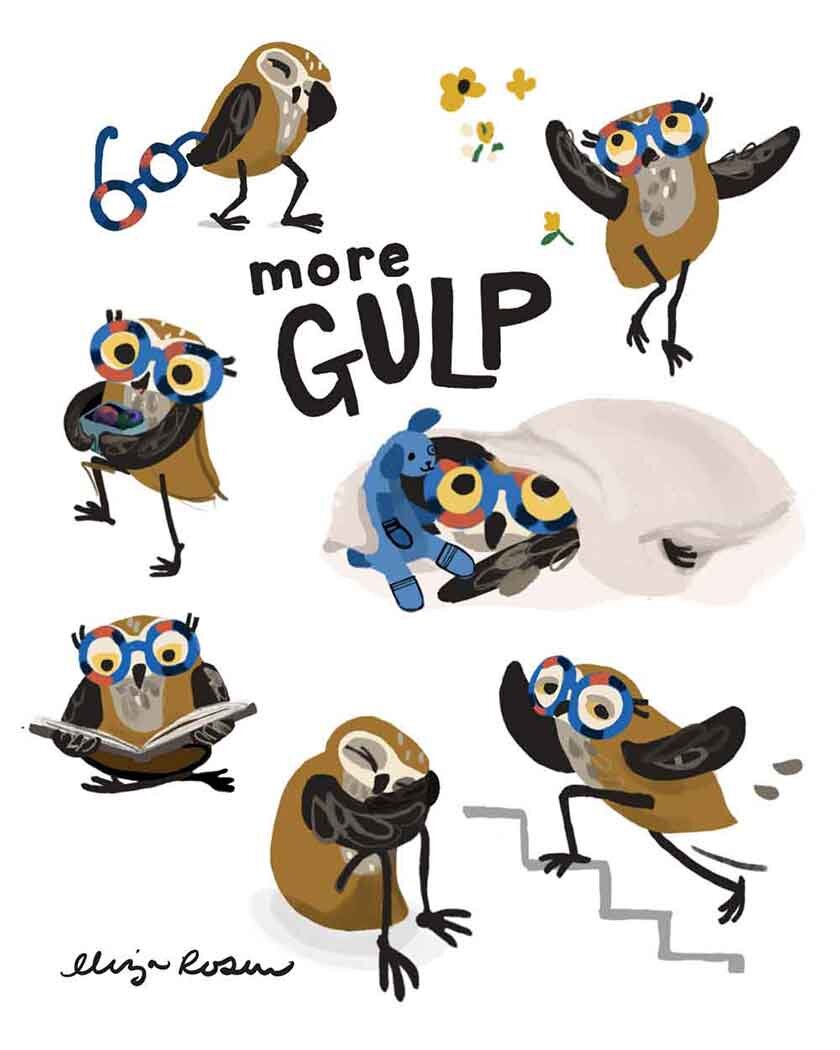 Character poses for Gulp the Unwise children's book