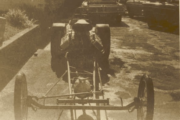 When he was in his 20s he ran a AA-F dragster with a number of friends. This photo shows one of the two models they raced. In those days you didn’t have corporate sponsors and didn’t need millions of dollars just to play. Pennzoil contributed free oil and Champion gave them spark plugs. Deal’s Auto Parts in Port Orchard, WA, gave them free gaskets. He and his buddies made their own parts, sometimes on the road. They ran two cars for a total of six years, and they occasionally won a race, partly supporting the costs of the car.