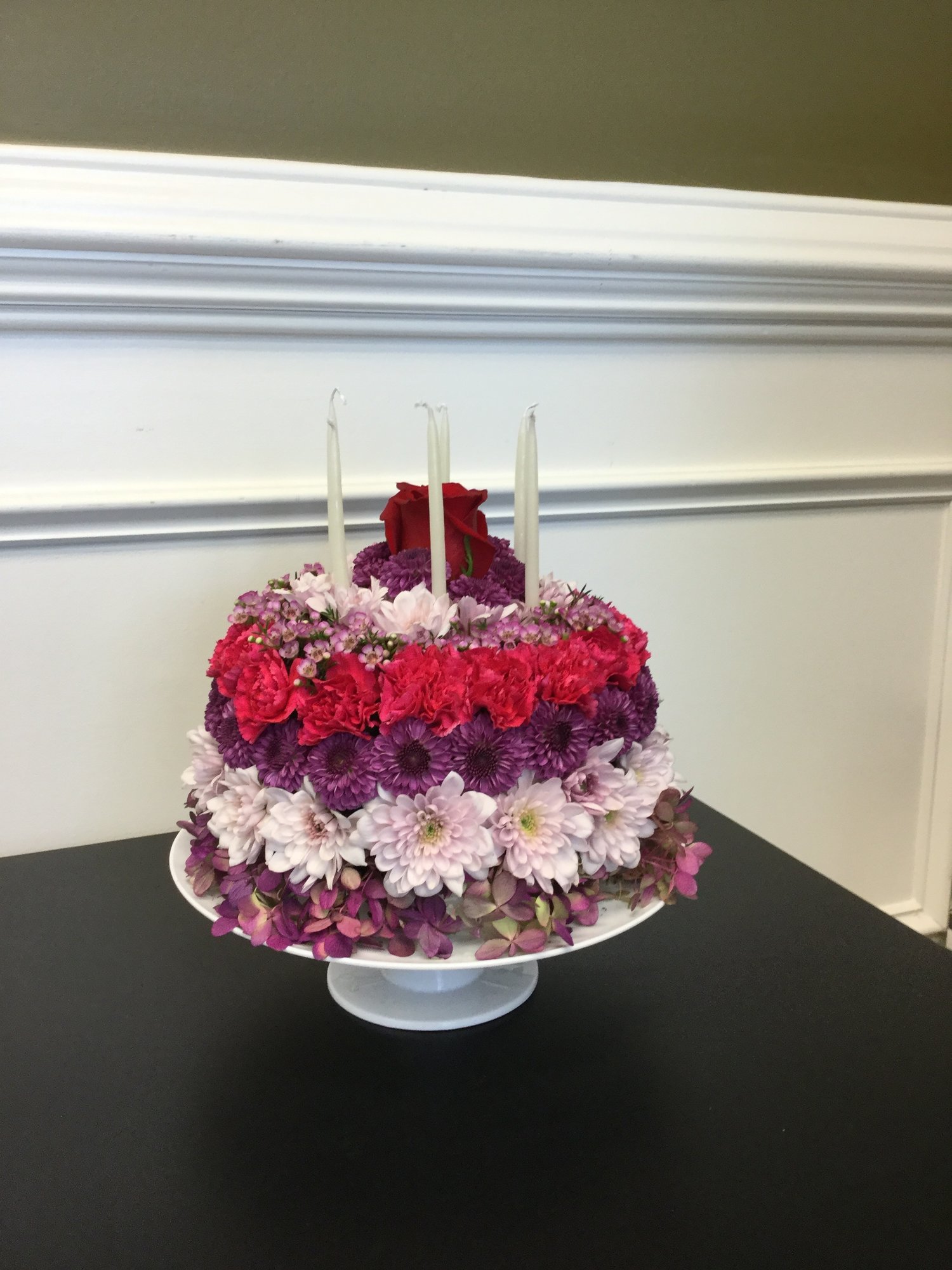 Bright flowers form a Happy Birthday cake embossed, die-cut birthday c –  CAROLWILSON