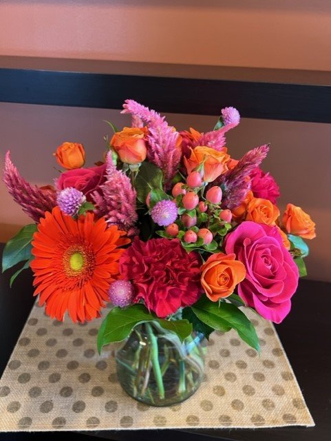 Lincolnway Flower Shop- Fiesta Parade with orange and pink tones