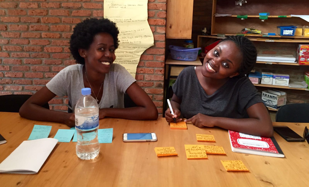 Happy and Mireille hard at work in Kigali, Rwanda, in 2016