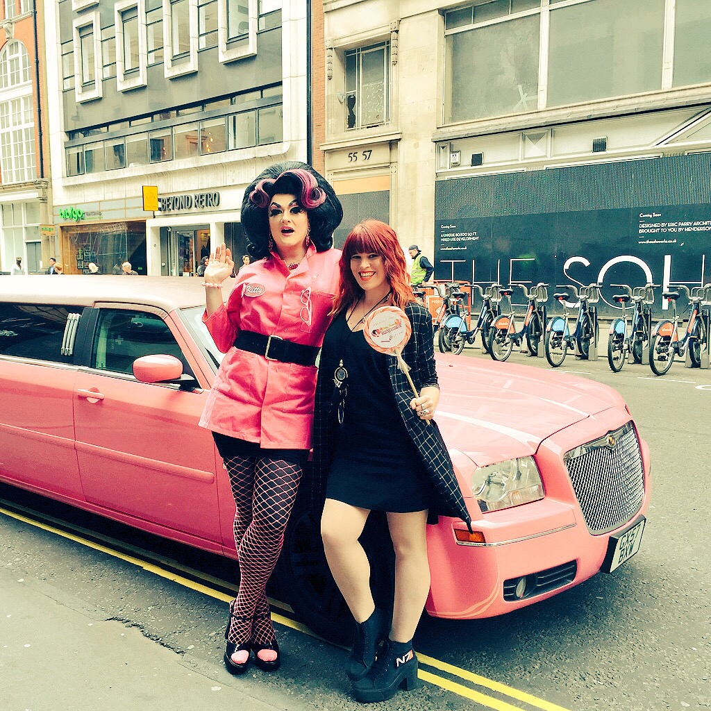 Hollie B from Playstation and my Pink Kitty Wagon!