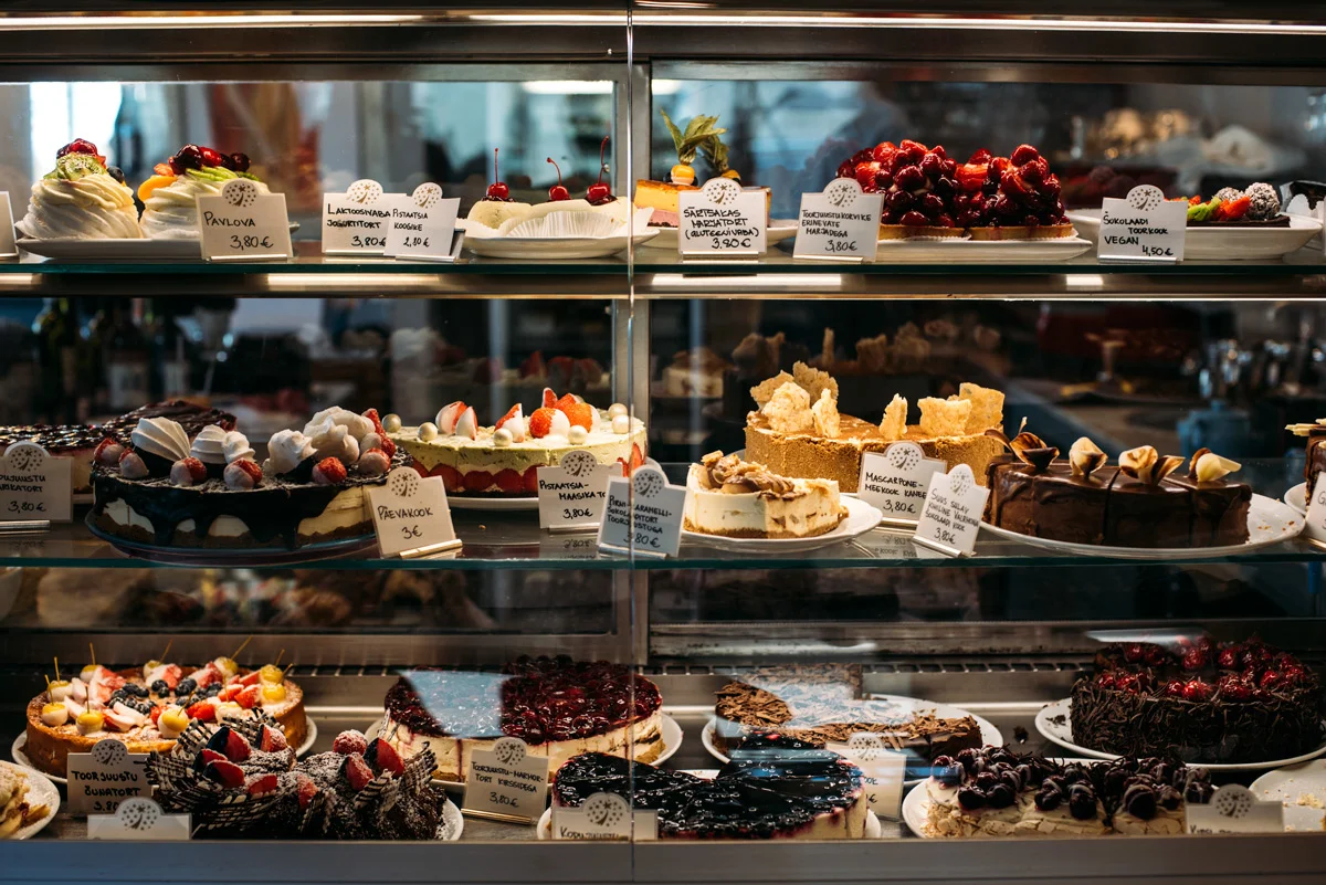 veganska efterrätter på cafe komeet i Tallinn