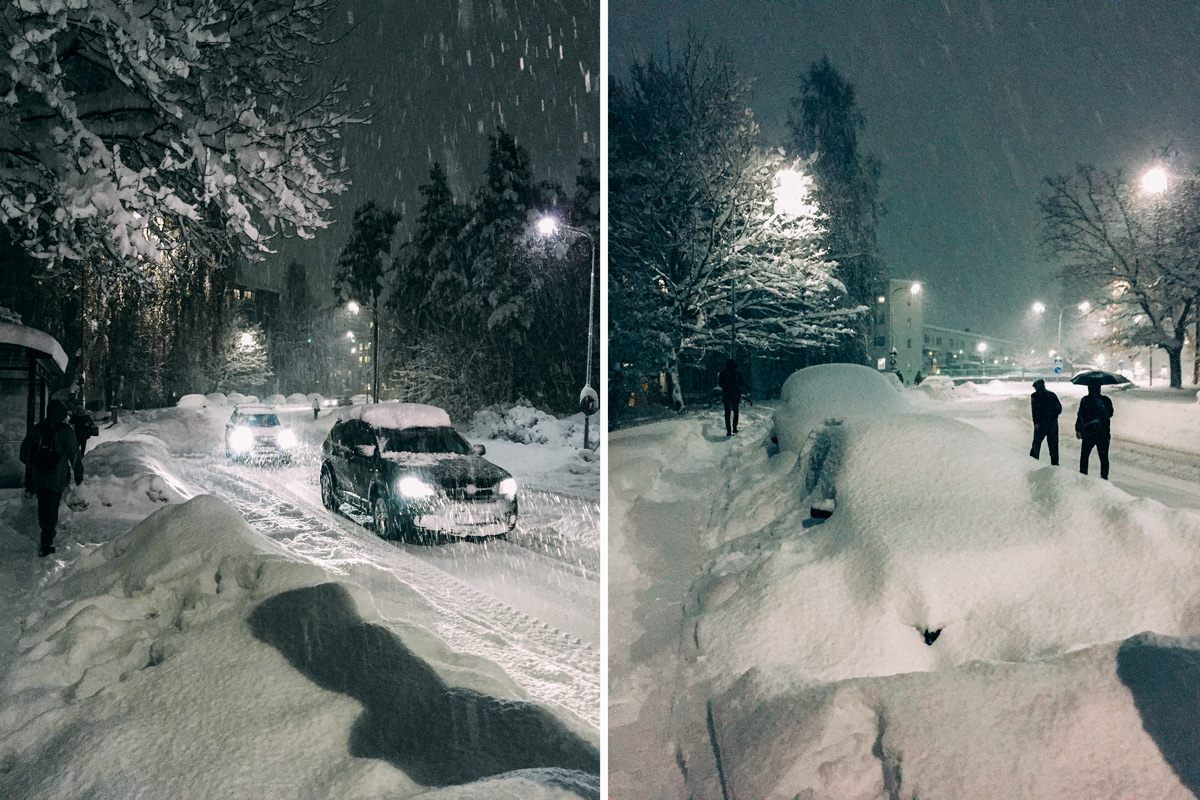 Snökaos i stockholm vintern 2016