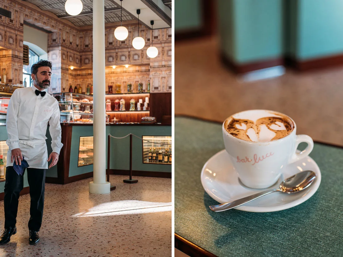 Bar Luce designad av Wes Anderson i Milano cafe och bar guide