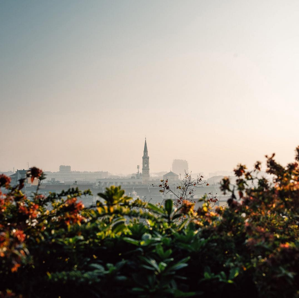Milano soluppgång takterass