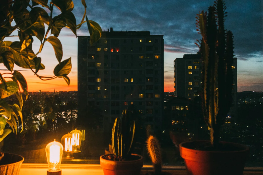 utsikt över stockholm lidingö solnedgång