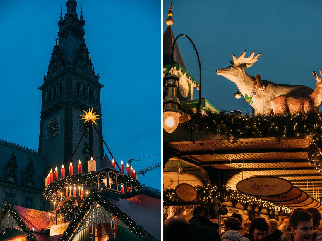 Besök Rathausmarkt är ett tips i guiden till Hamburgs 4 bästa julmarknader.