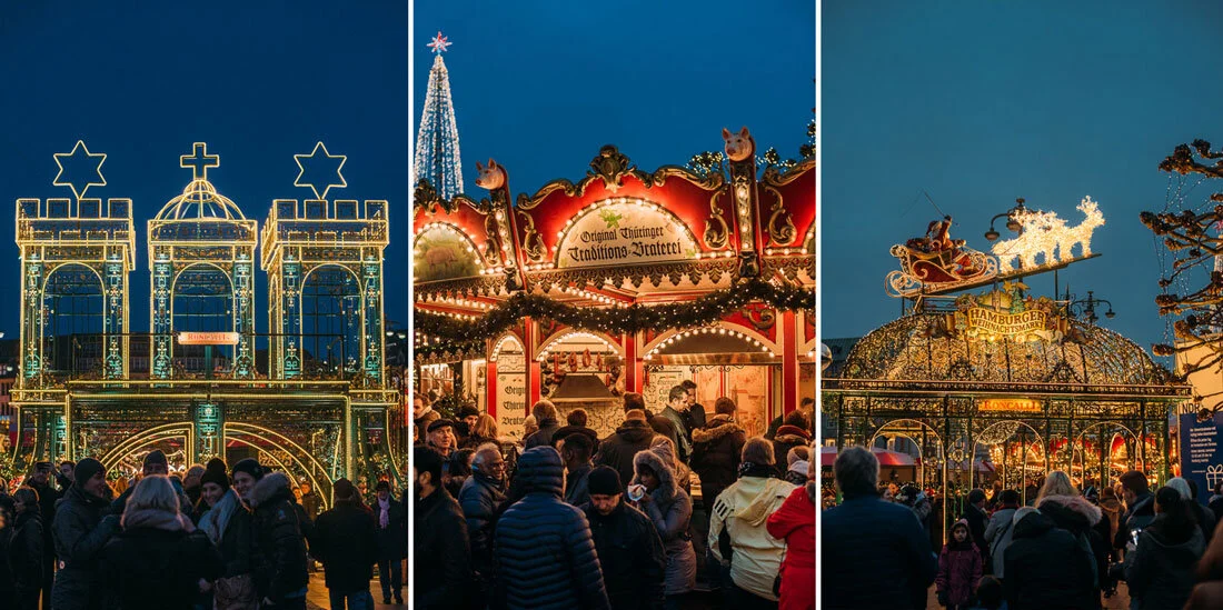 Besök Rathausmarkt är ett tips i guiden till Hamburgs 4 bästa julmarknader.