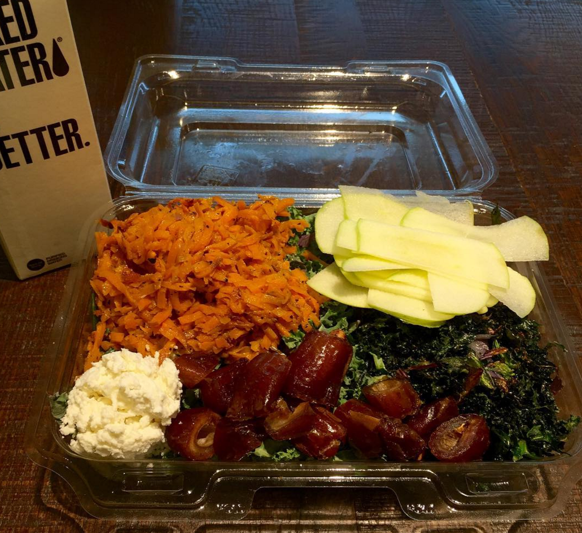 Delicious salad ordered from Mod Market at the Denver Airport.