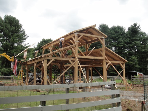 new animal barn being built