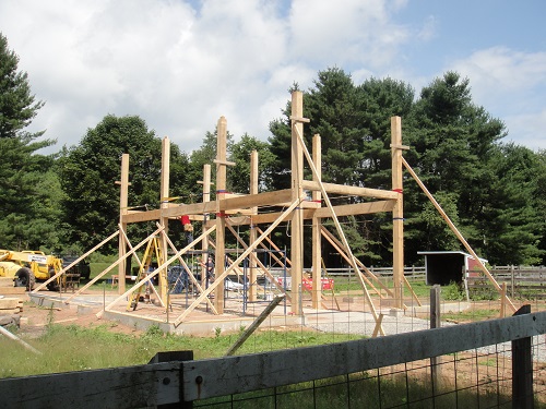 new animal barn being built
