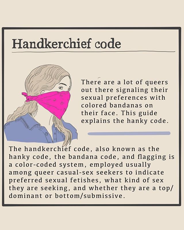 THE HANKY CODE REVEALED!
.
If you want to understand the message that person in the grocery store is sending you, read this guide.
.
#hanky #hankycode #queerhankycode #gayhankycode #dykes #fags #fagswag #homo #homosexuals #queerasinfuckyou #queerasin