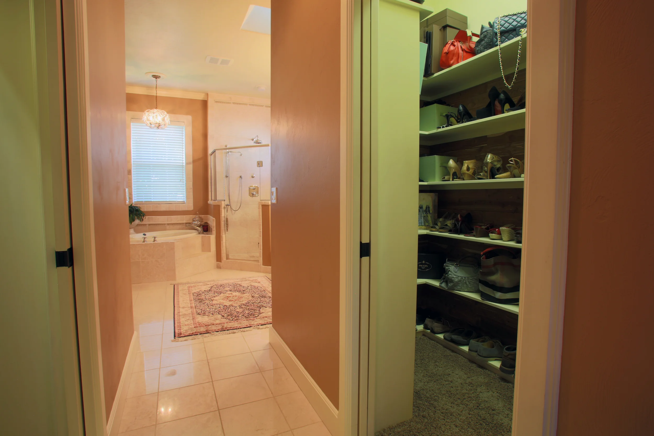 Double walk-in closets