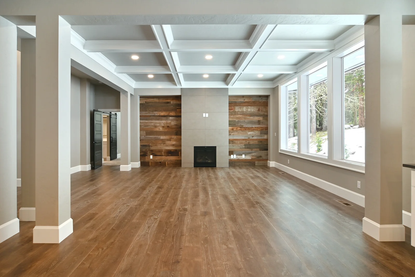 Great room and entry to the master suite.