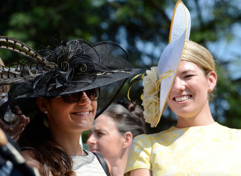This is my friend Mary Lawlor (and me) at the Belmont in 2012. Her hat game is always ON POINT.