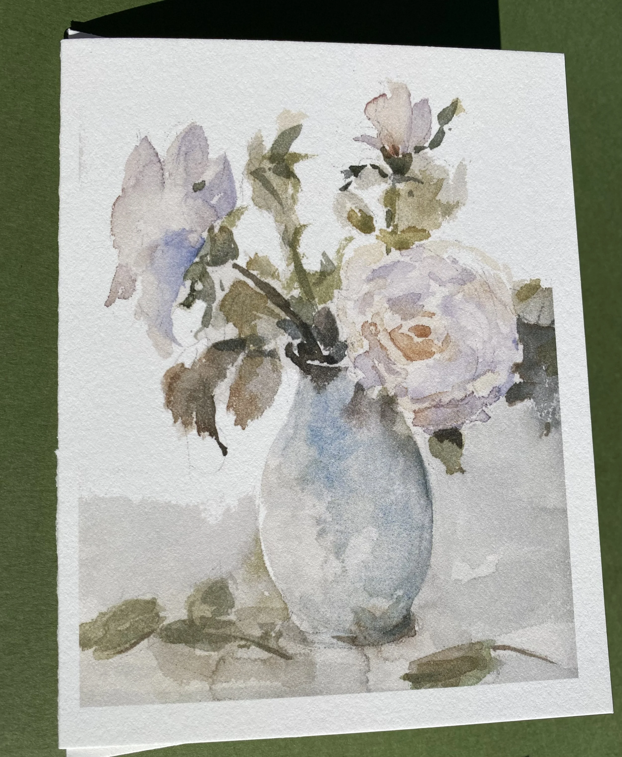 Peonies in a Blue Vase