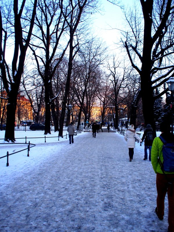 Exploring Krakow on foot - slippery