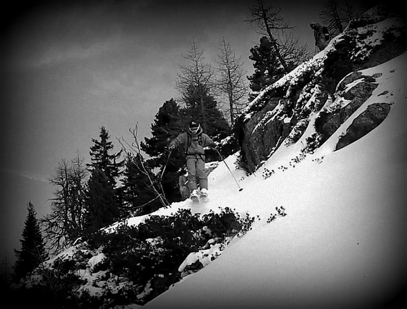 Peter dropping another rock - Chris watching over his student in the upper right