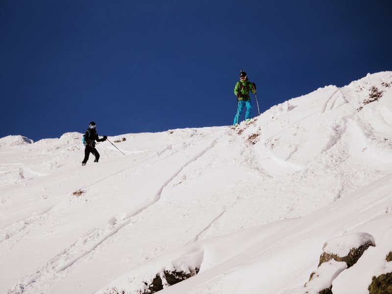 Waiting to drop in on a bluebird day