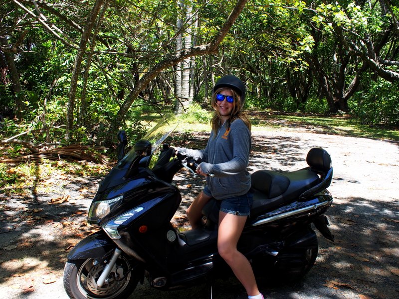 Lea at Wonga beach - and don't worry she did not actually drive