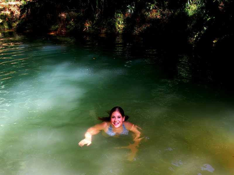 Lea enjoying a dip
