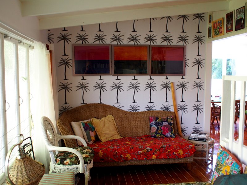 Lea's couch where she would do all of her work