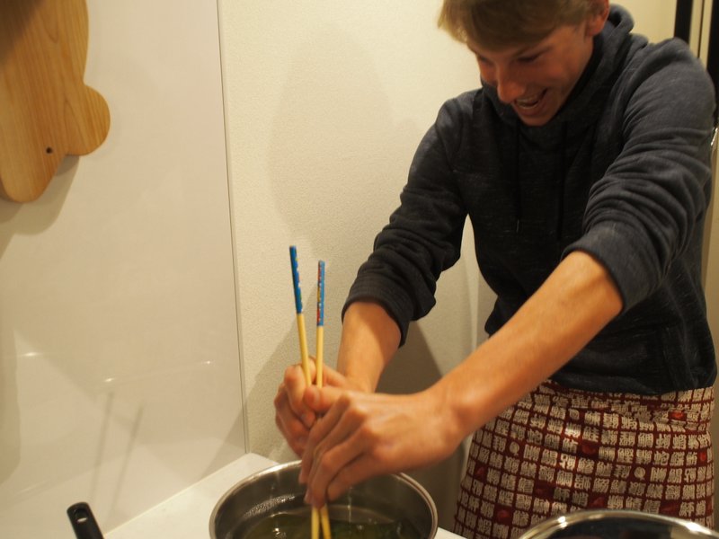 I had to pull wet kelp out of a pot - not easy!