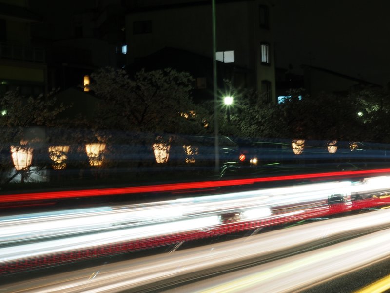 I also took this long exposure of the traffic at night