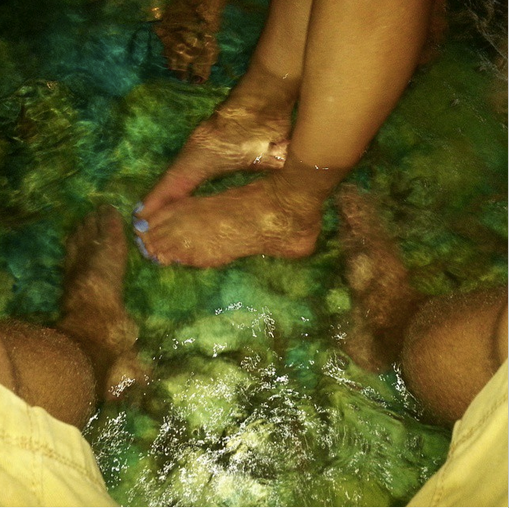 Feeding the fish!