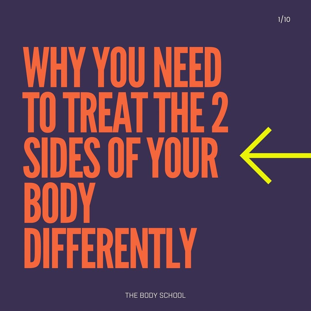 As humans we are naturally asymmetrical

We have asymmetries in our organ placement, our 🫁, our diaphragm, how we use the 2 hemispheres of our 🧠 and so much more.

This means that the 2 sides of our body operate very differently.
👥Think of the 2 s