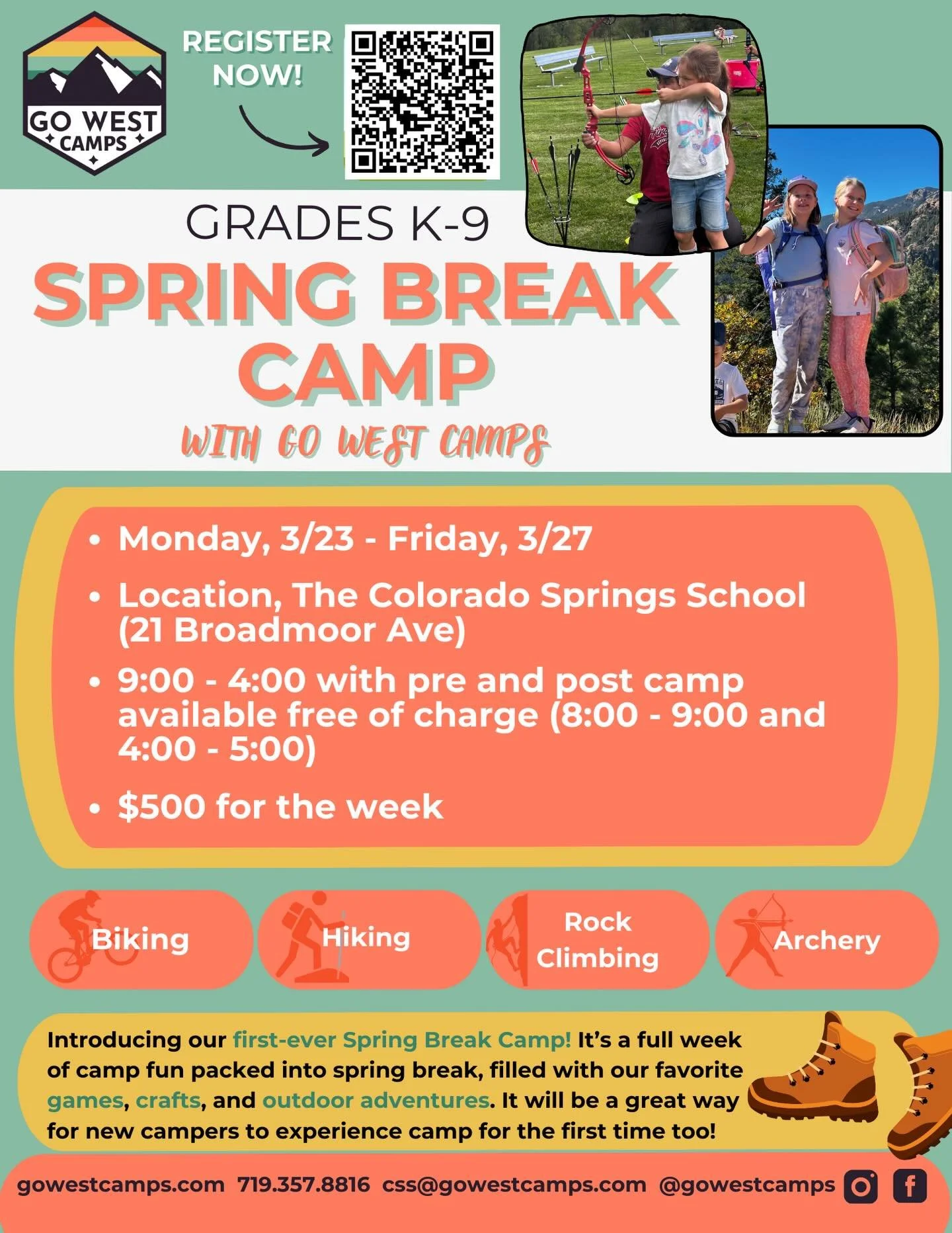 Spring break just got a whole lot better! 🌸 Our first-ever Spring Break Camp is bringing all the camp favorites into one action-packed week. Think games, crafts, and outdoor adventures that make the days fly by. It&rsquo;s the perfect way for new ca