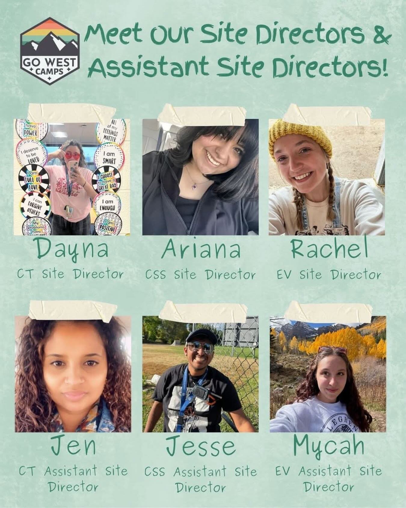 It&rsquo;s Meet the Team Monday! We are so excited for this stacked leadership team. They are all bringing so much experience and energy into the summer. ⭐️ ⭐️ ⭐️ ⭐️ ⭐️ ⭐️ #gowestcamps #gowest #adventureawaits #meettheteammonday