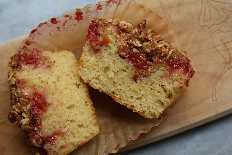 Sour Cherry Oat Crumble Muffins