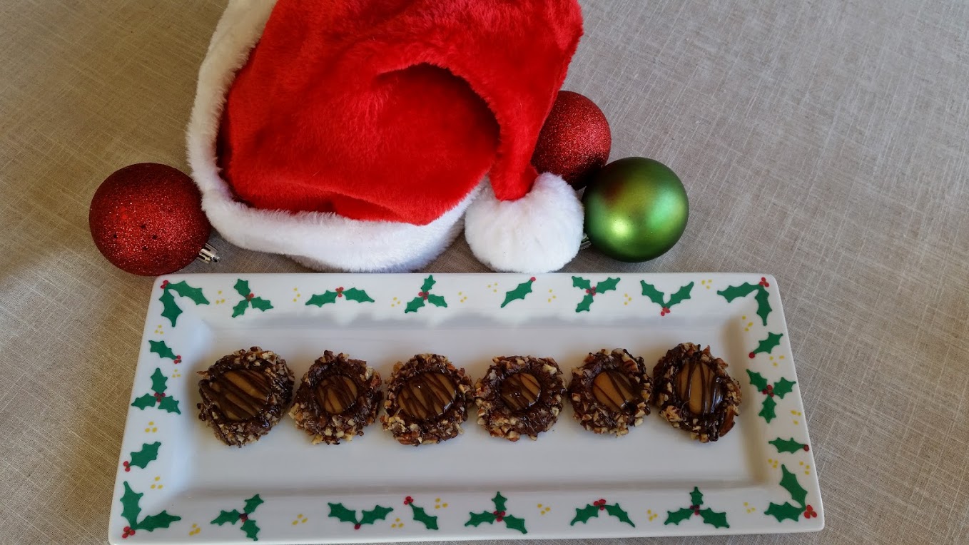 Chocolate Caramel Thumbprint Cookies