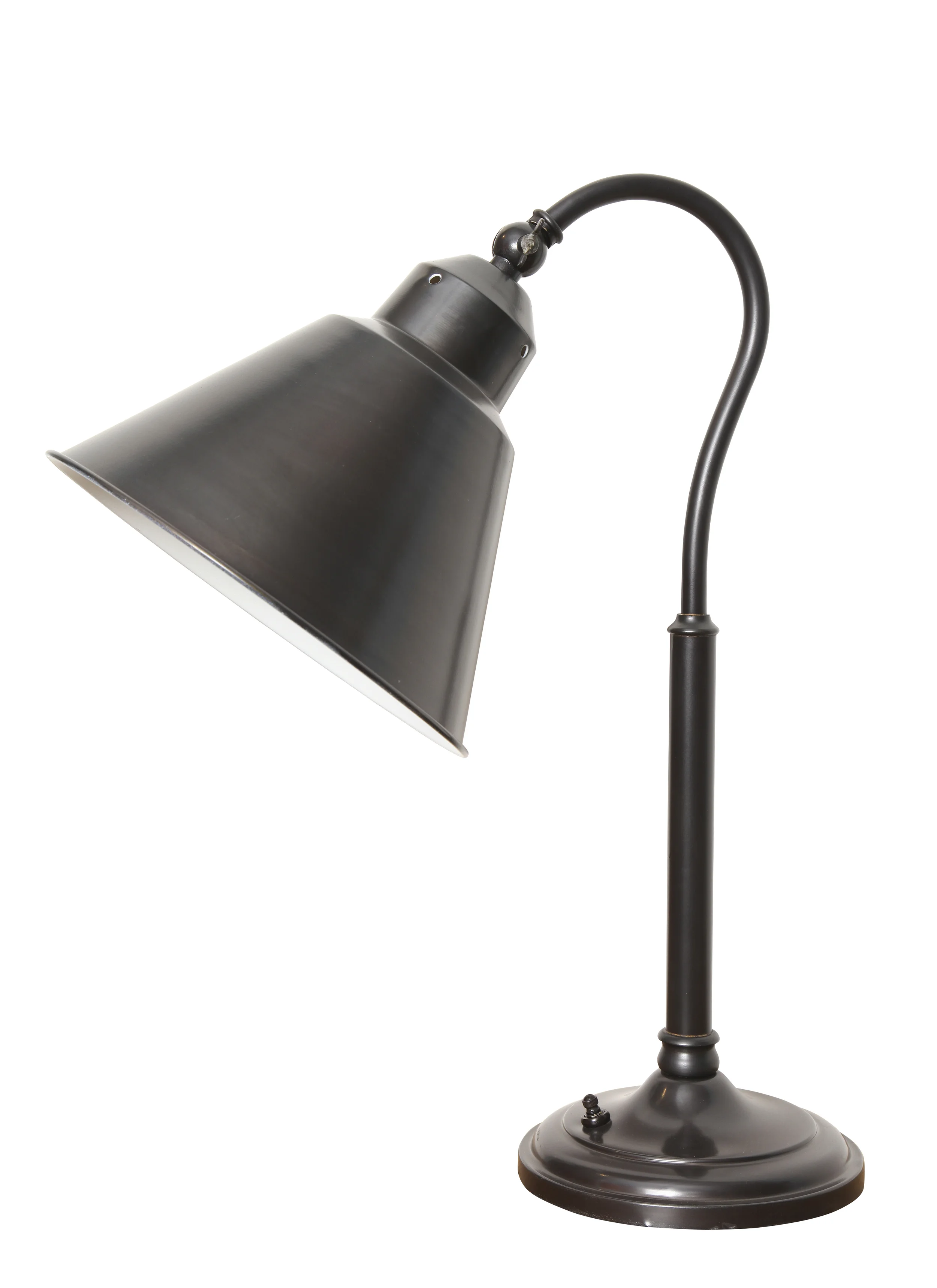 Adjustable 1930's Gunmetal Table Lamp