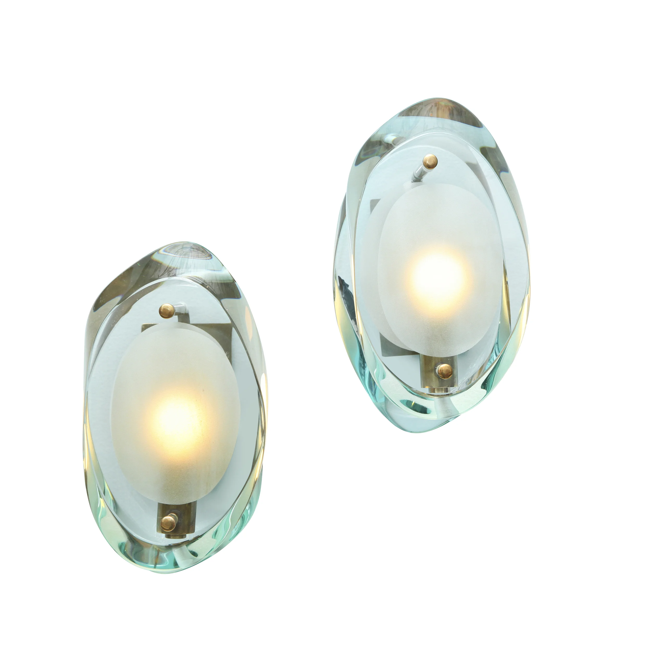 Rare Pair of Sconces #2093 by Max Ingrand for Fontana Arte