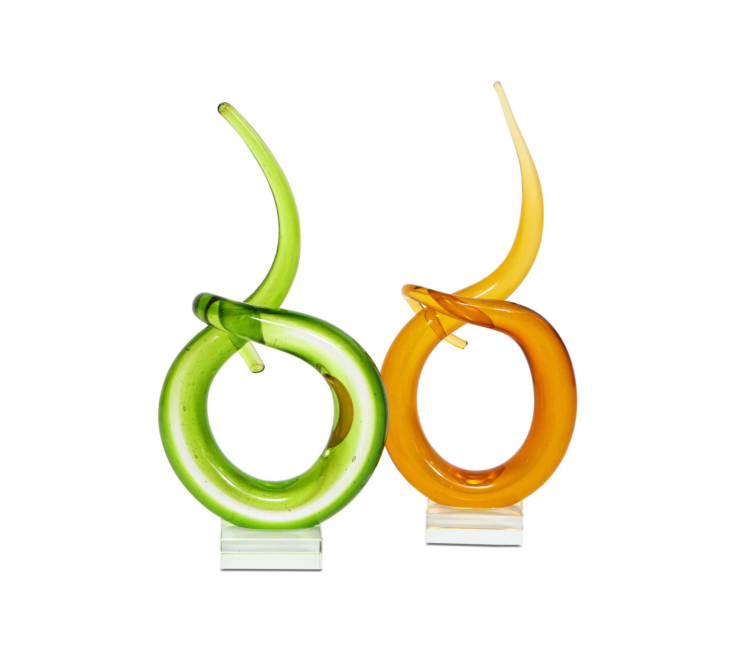 Murano Glass Curl Sculptures