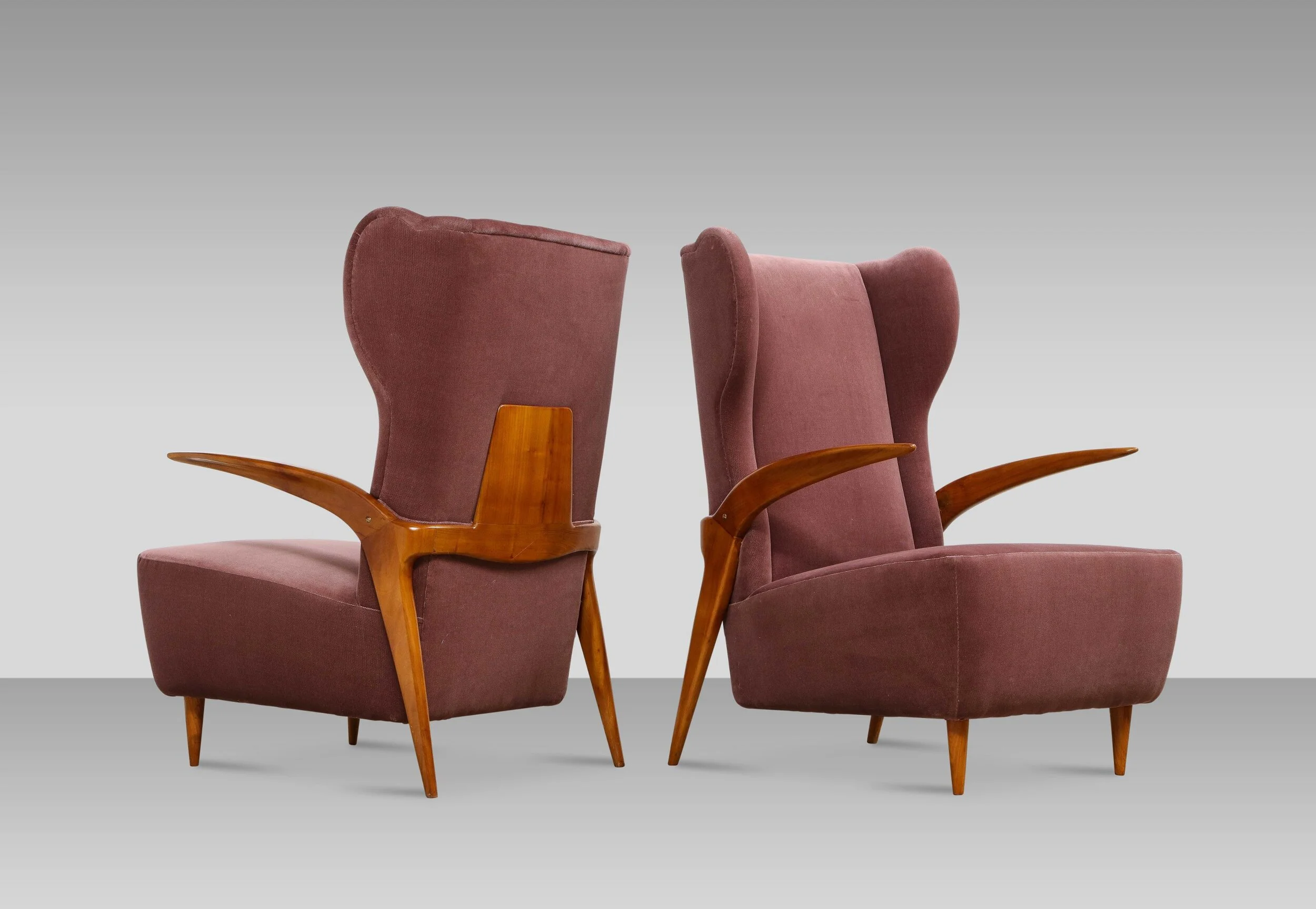 Pair of Sculptural Lounge Chairs attributed to Enrico Ciuti