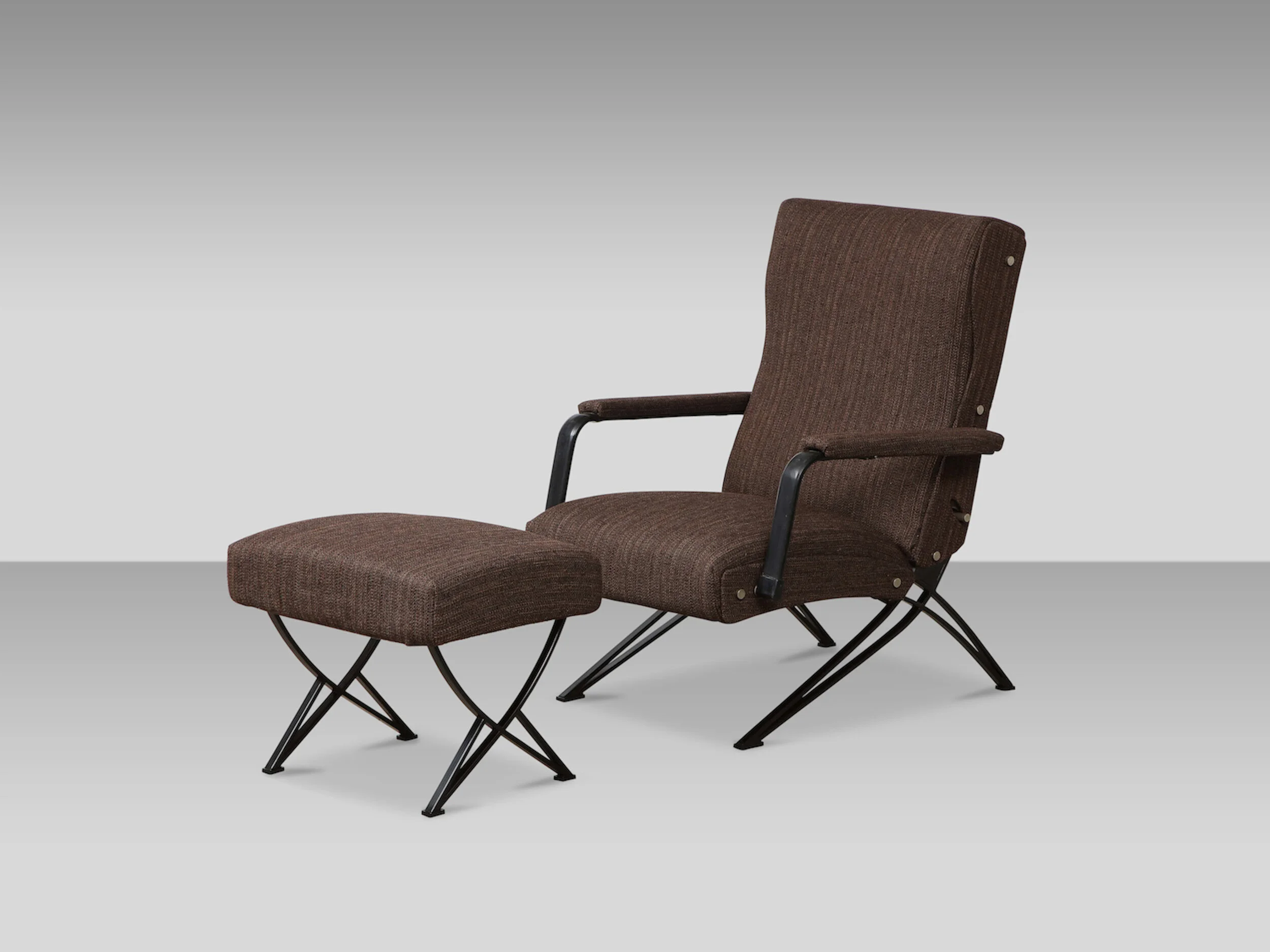 Reclining Chair with Ottoman by Gianni Moscatelli  