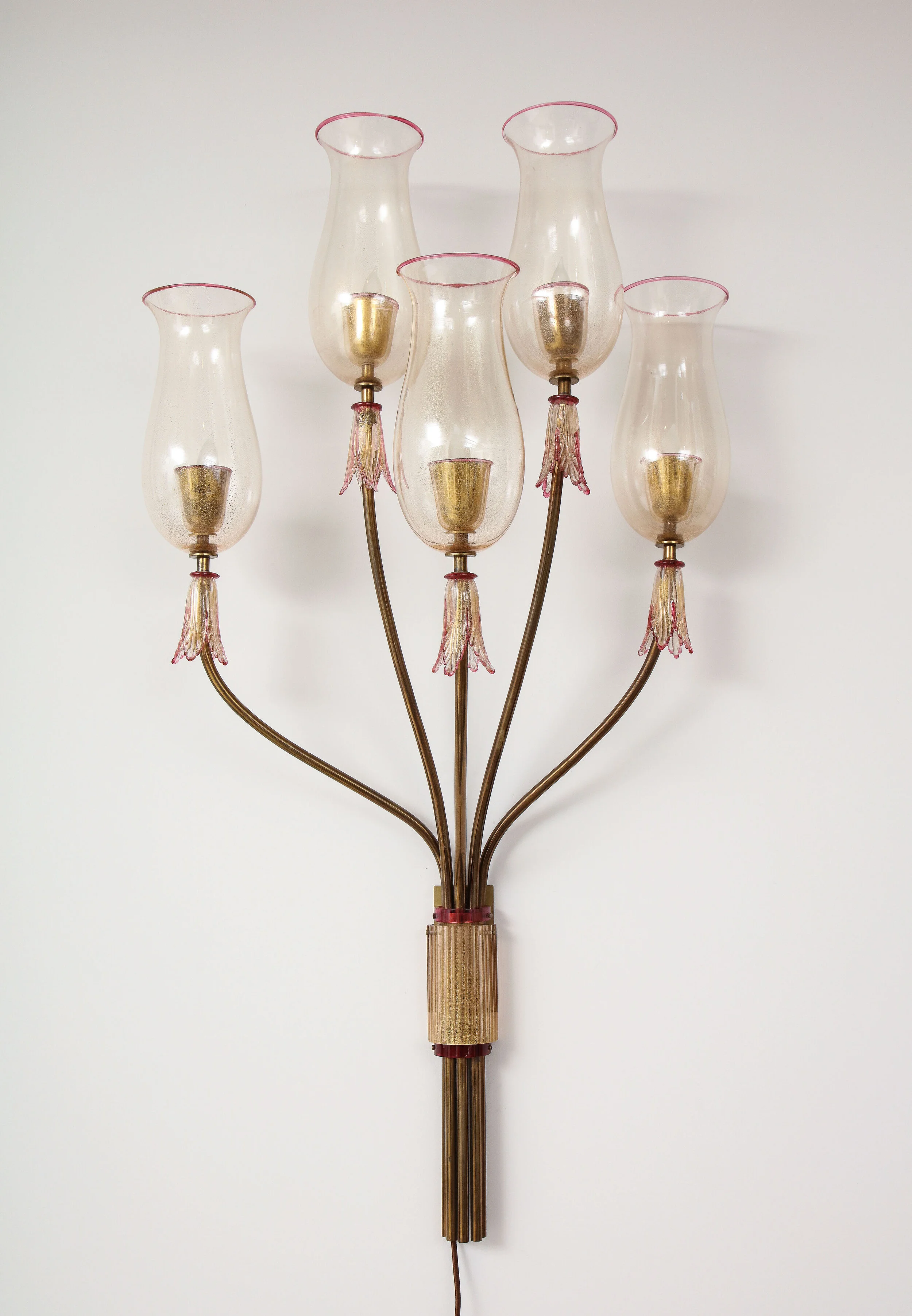 5 Light Wall Sconce by Seguso Vetri d'Arte