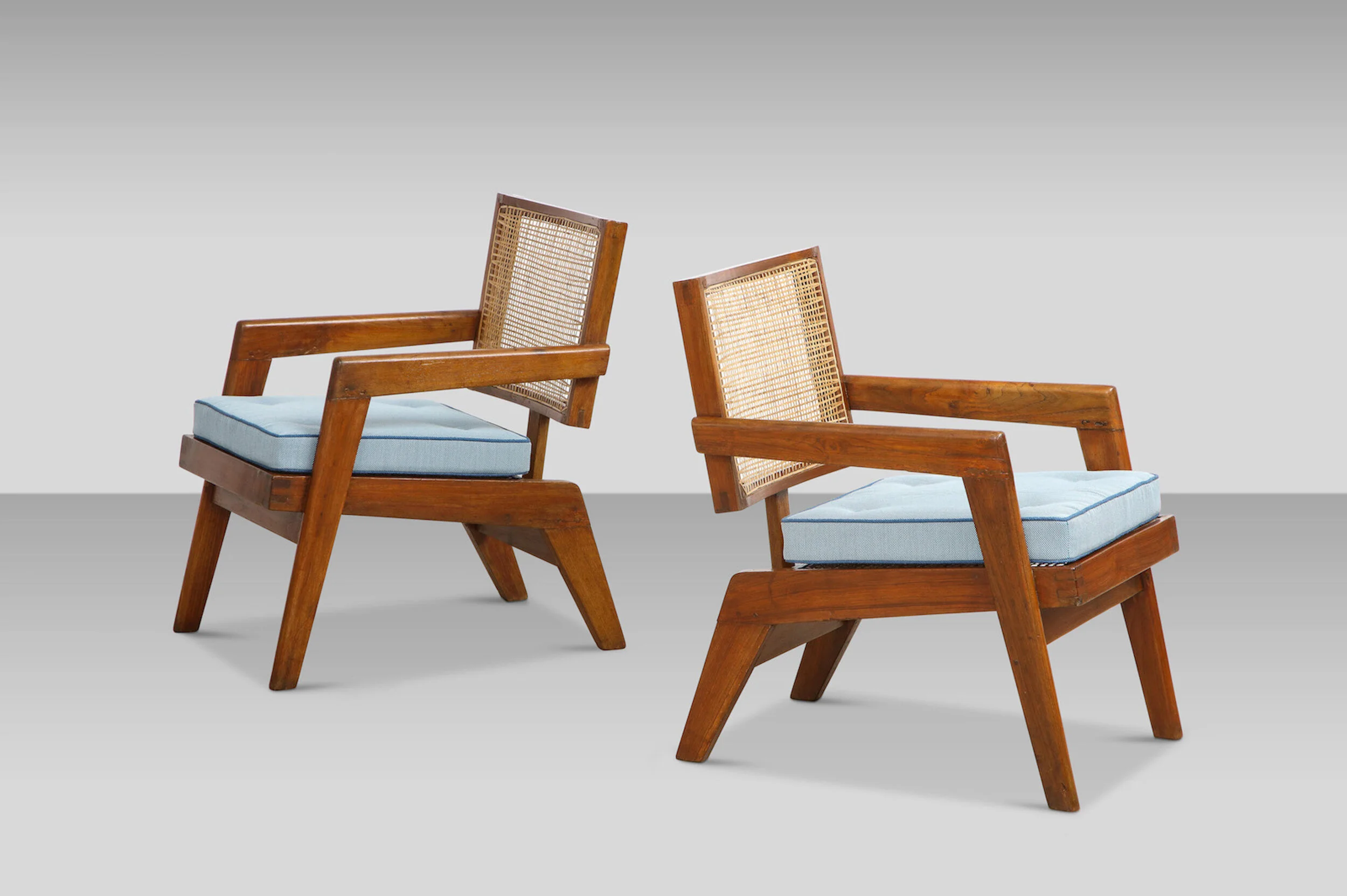 Rare Pair of Arm Chairs by Pierre Jeanneret 