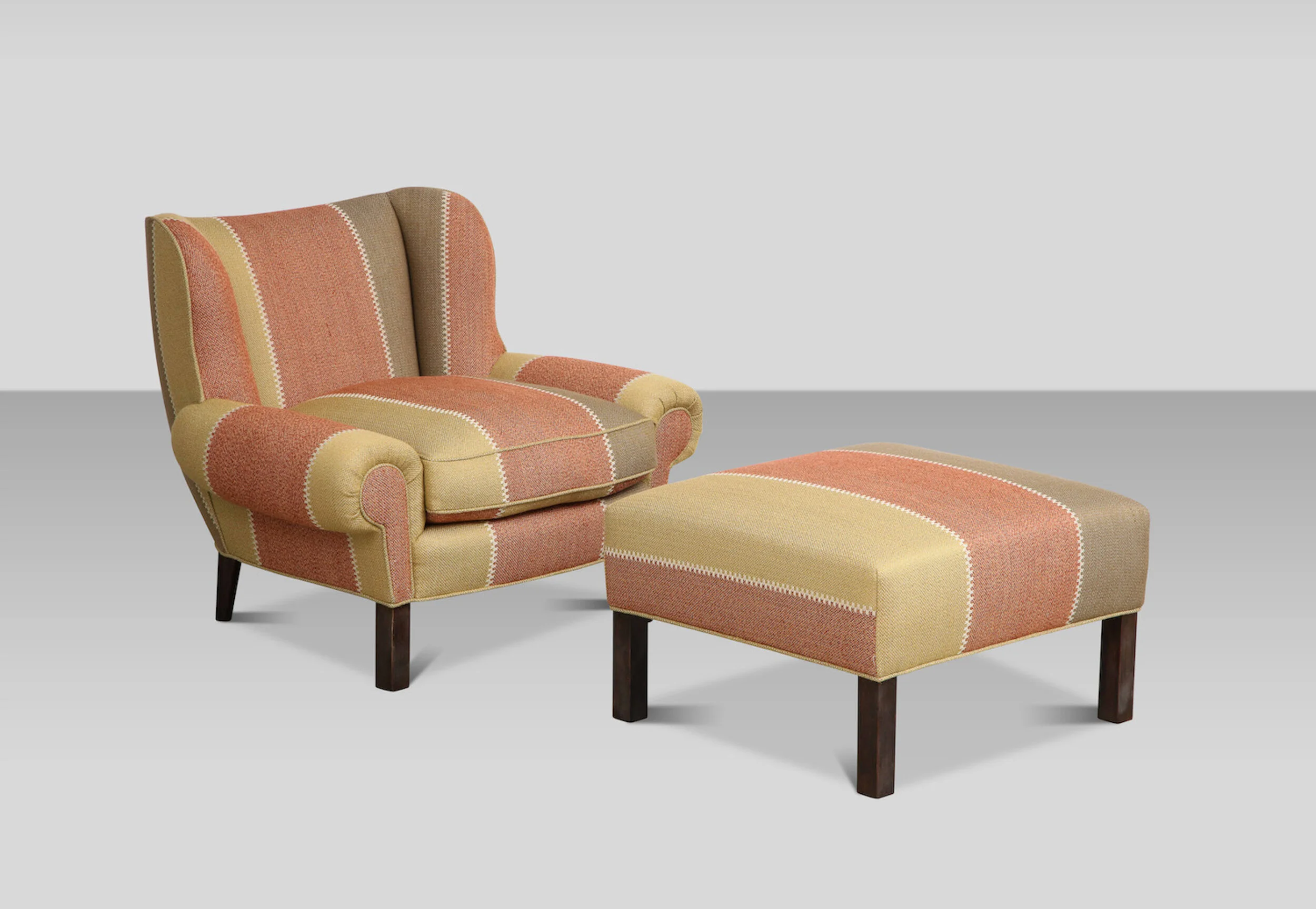 Custom Arm Chair &amp; Ottoman by Paul László