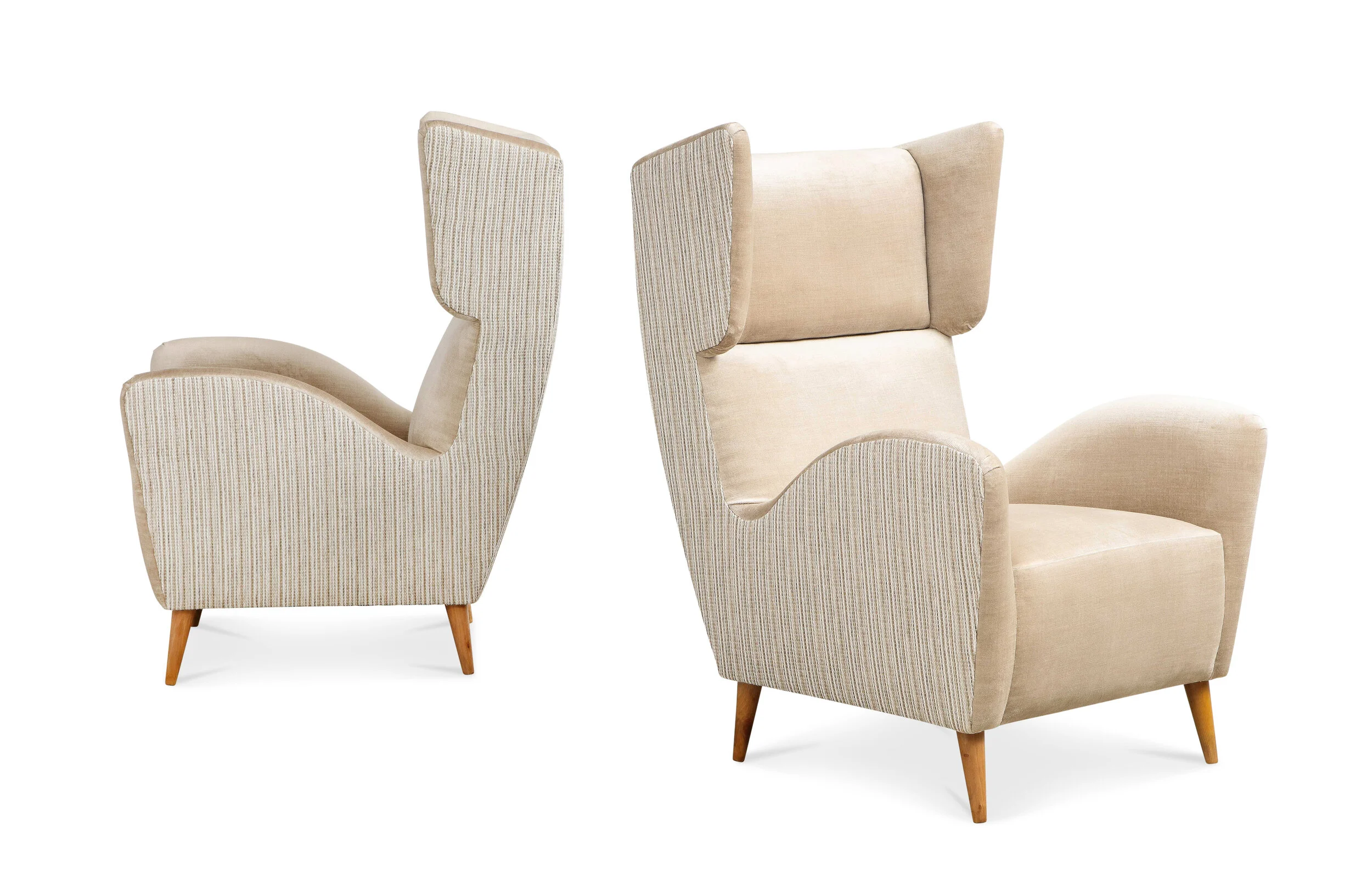 Pair of Stylized Wing Chairs