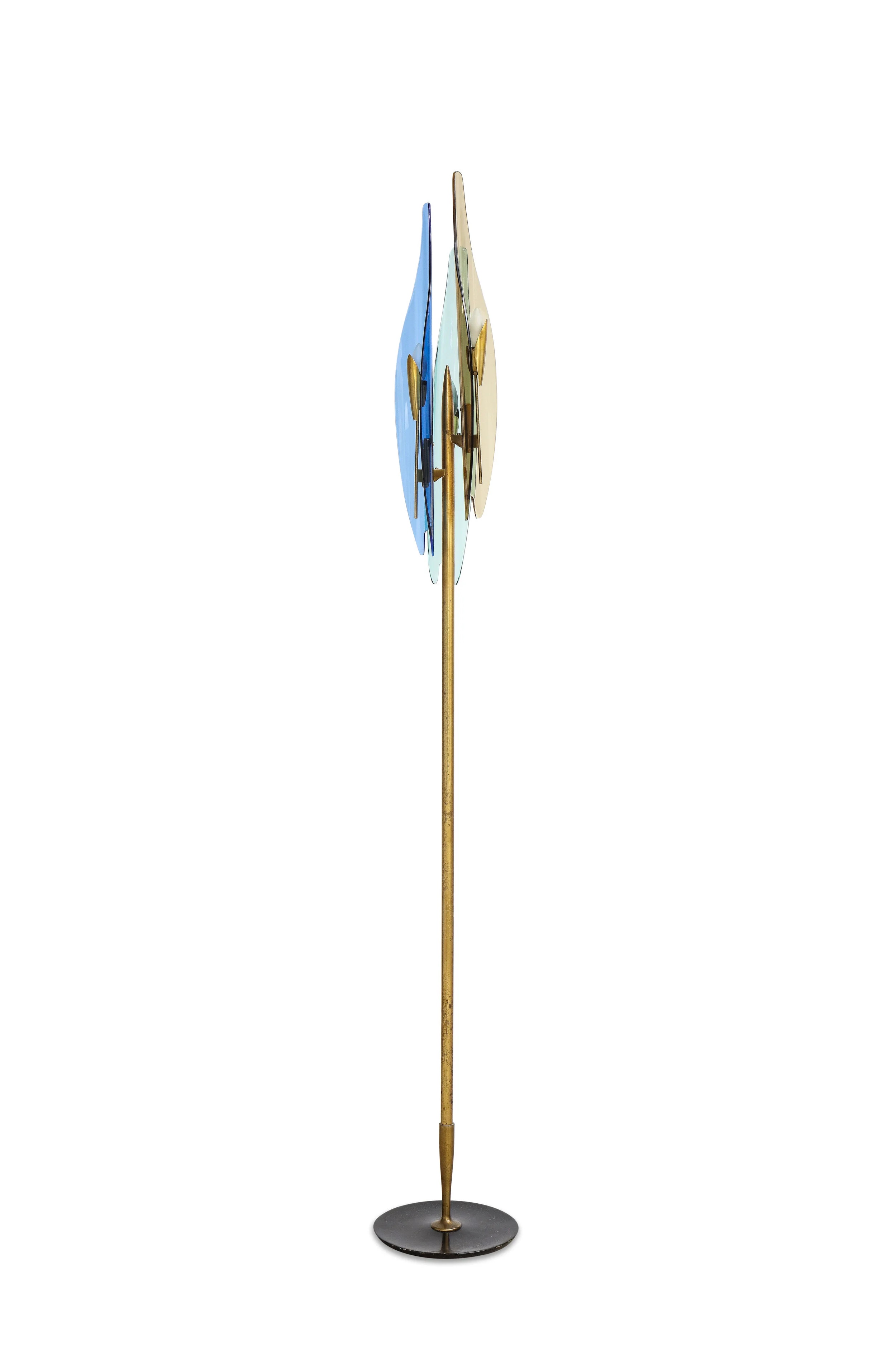 Rare Dahlia Floor Lamp by Max Ingrand for Fontana  Arte