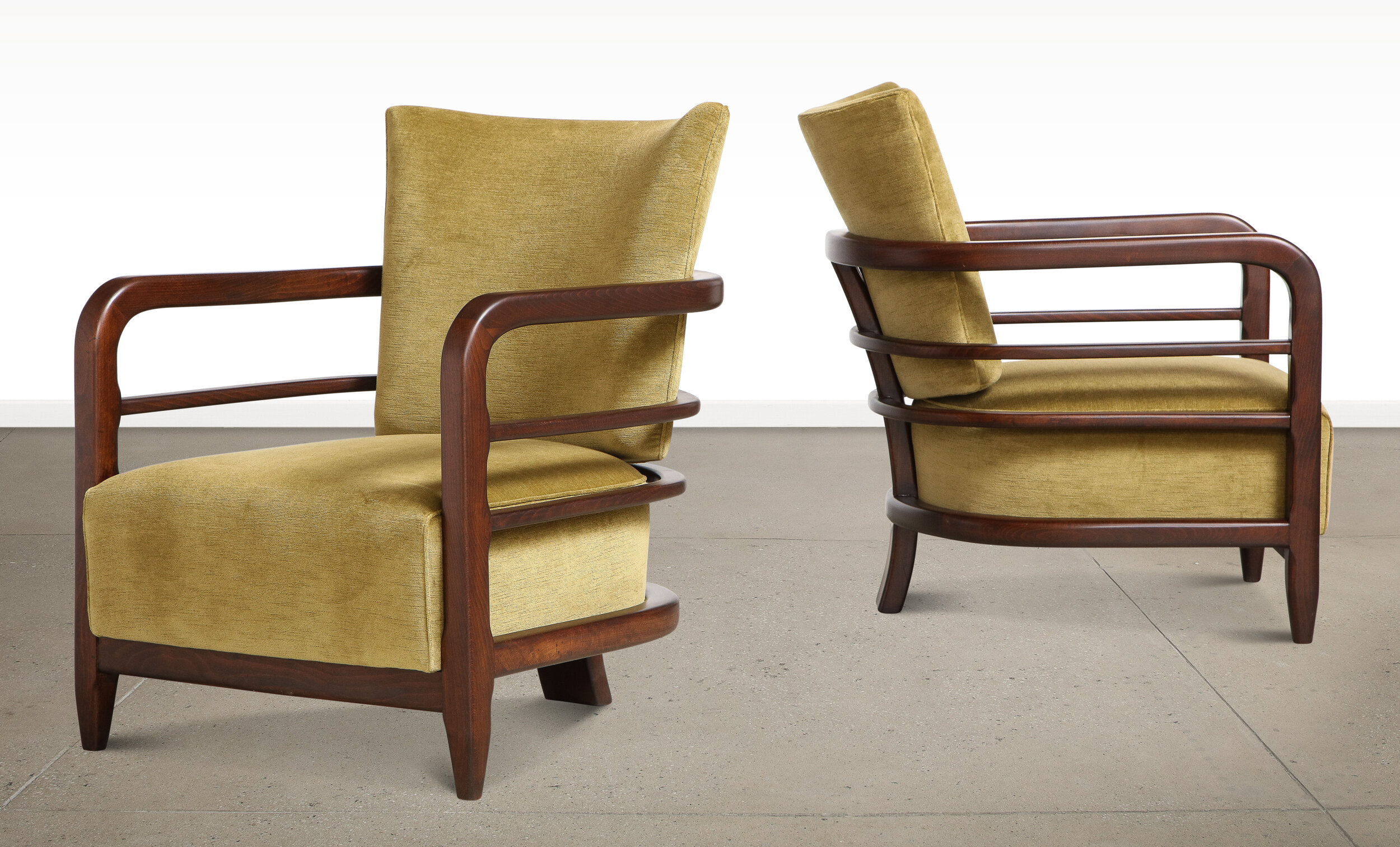 Pair of 3-Leg Lounge Chairs
