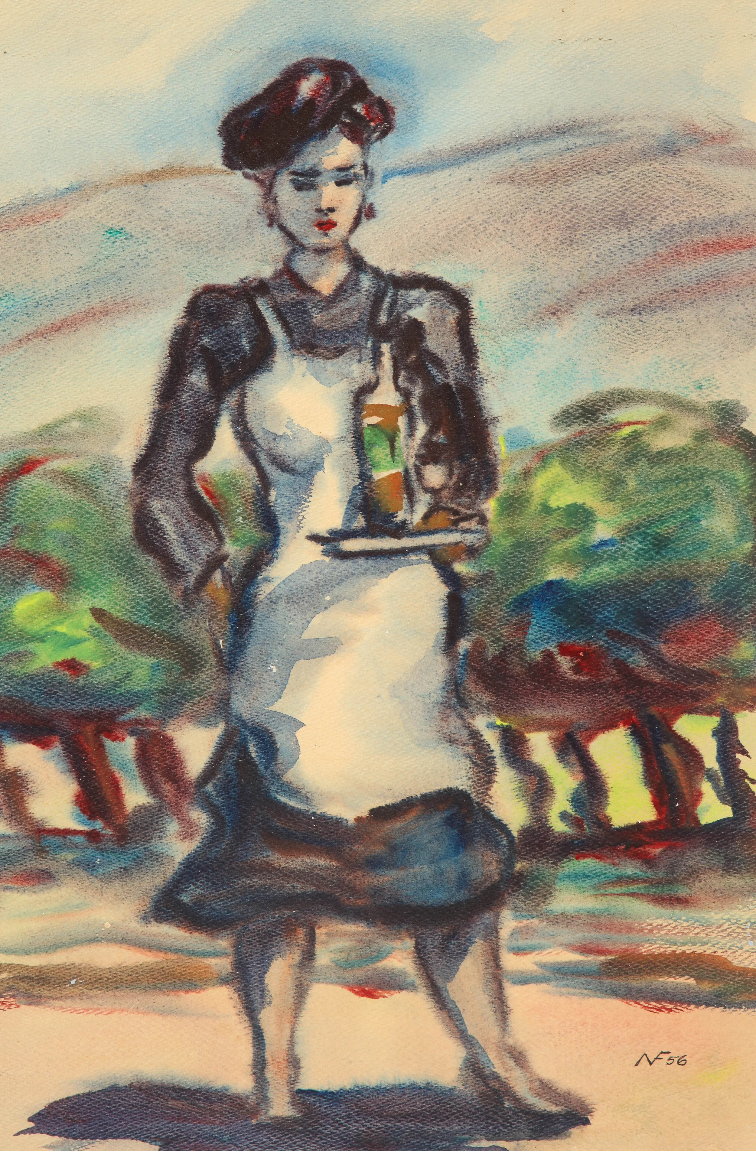 Watercolor on Board by Norton Foster