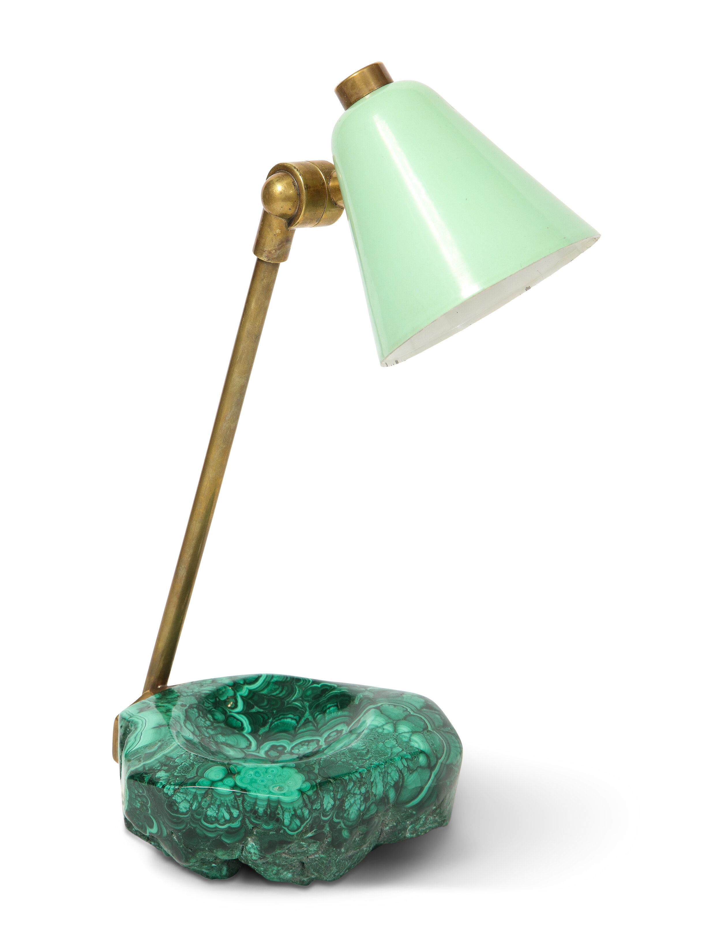 Unique Malachite Desk Lamp by Fedele Papagni 