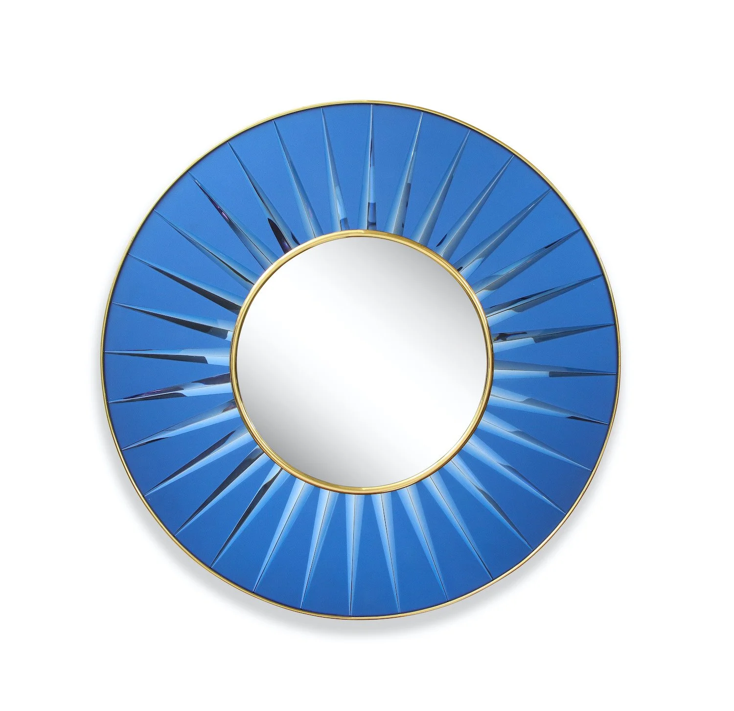 Merida Blue Circular Wall Mirror by Ghiró Studio