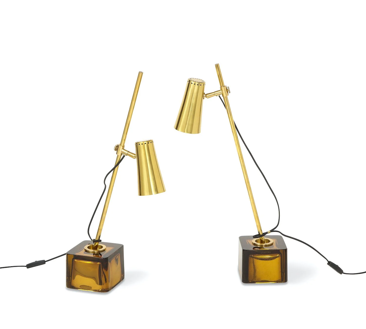 Pair of Up and Down Seguso Table Lamps by Roberto Giulio Rida